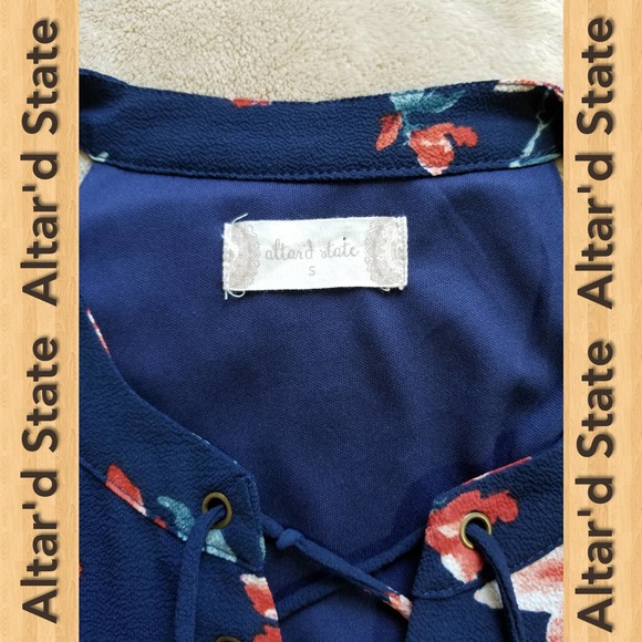 ALTAR'D STATE Sleeveless Midi Dress Women Blue Navy - Picture 8 of 8